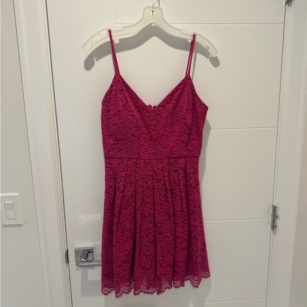 Jump Fuchsia Lace Dress with Spaghetti Straps